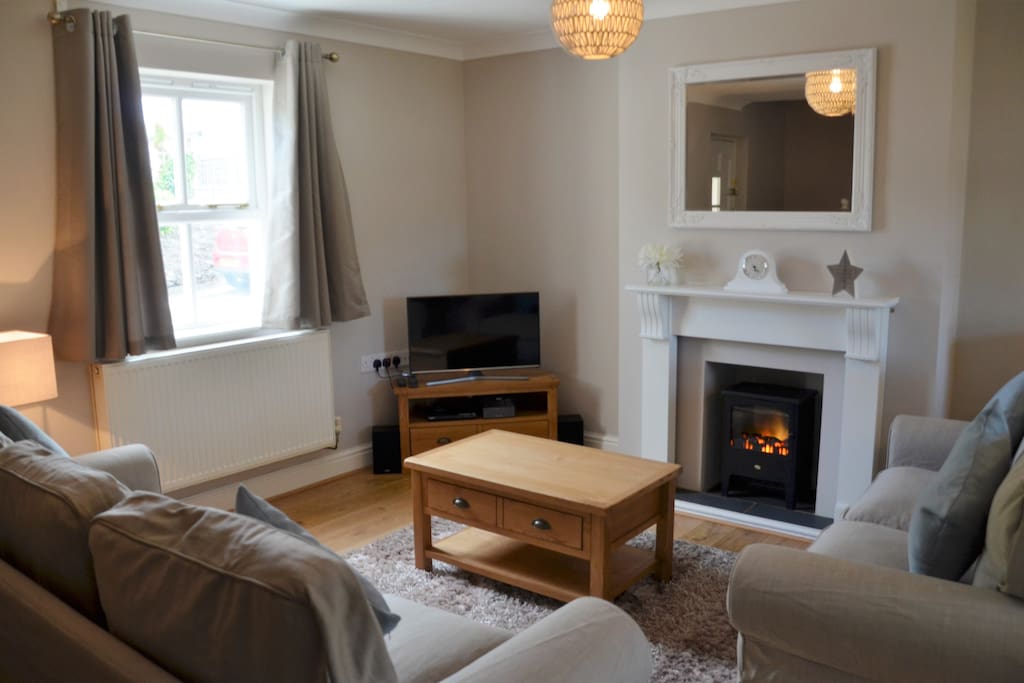 Gorgeous living area with sumptuous sofas and brand new Samsung LED SMART TV