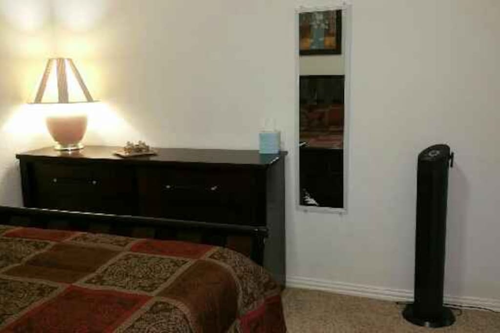 room with good space , natural light with queen bed and closet