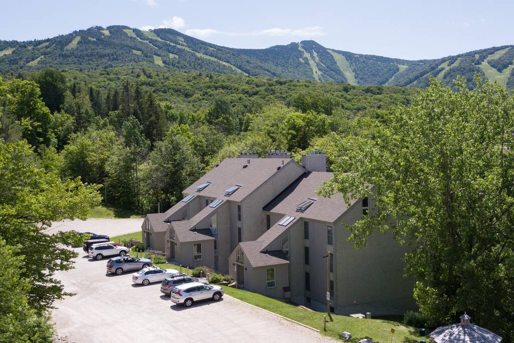 The whole condo complex with Killington in the background