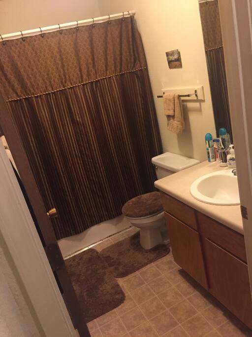 Full bathroom right outside your bedroom door