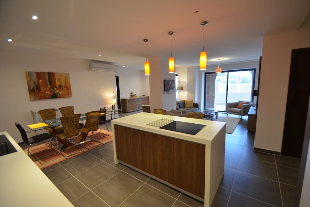 Kitchen, Dining and Living Area