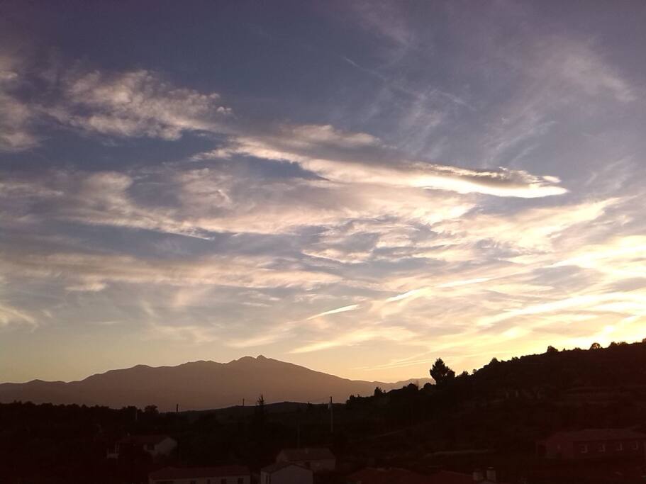 Coucher de soleil vu de la terrasse