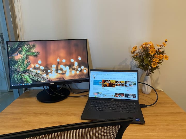 Workspace evidence from Vintage Beach Apartment- Your Remote Work Retreat