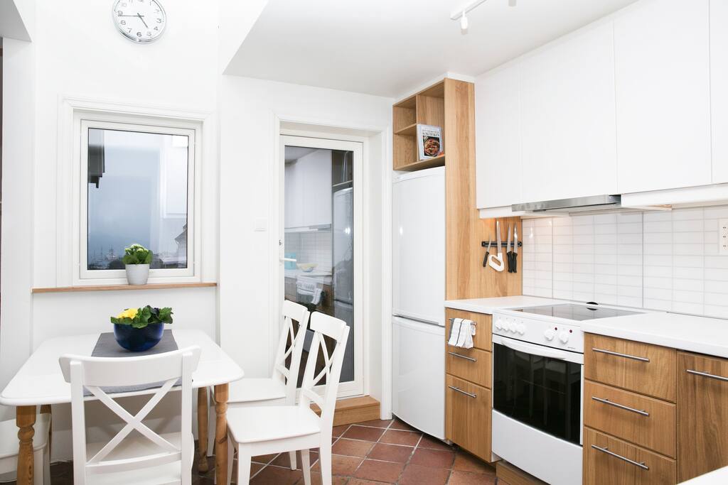 Enjoy the great view over Bergen while having breakfast