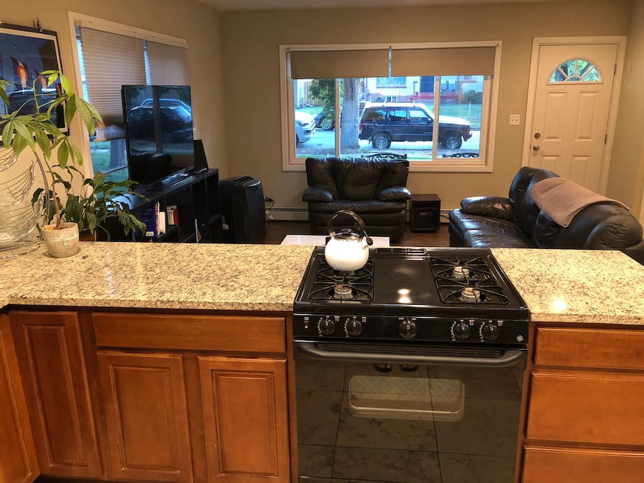 Gas Stove looking into Living area