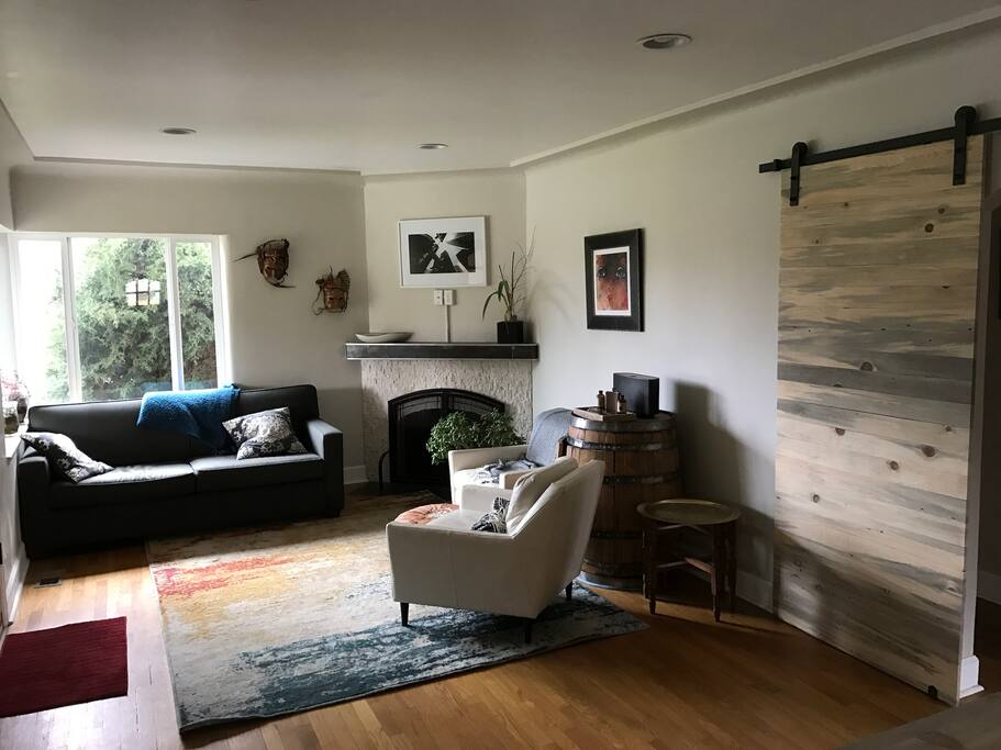 The living room, upstairs