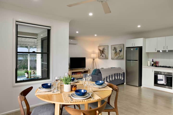 Open plan living space.