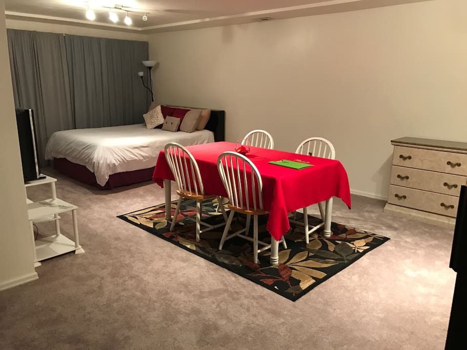 Dining room table and chairs in your private suite