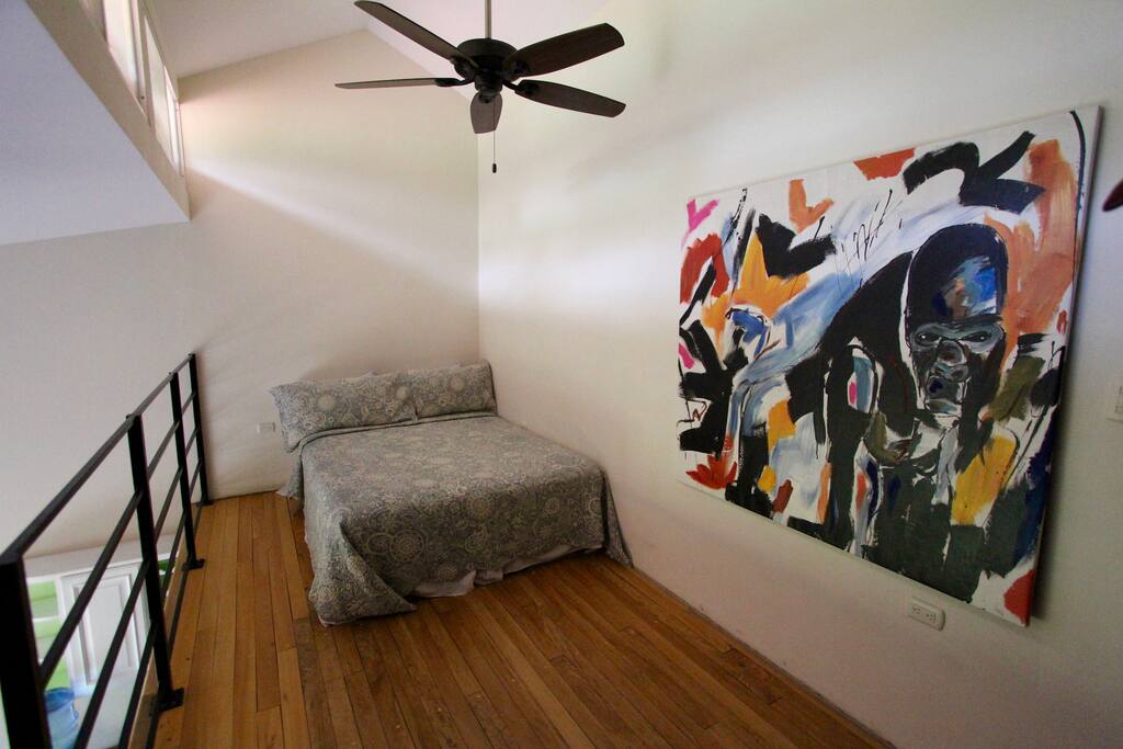 Queen size bed upstairs