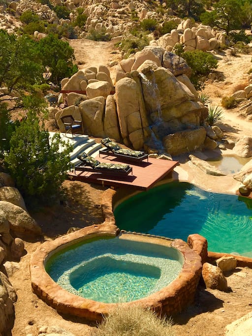 The 10 man Jacuzzi is a enjoyable, relaxing spot to star gaze and Day Dream under the Desert sky..