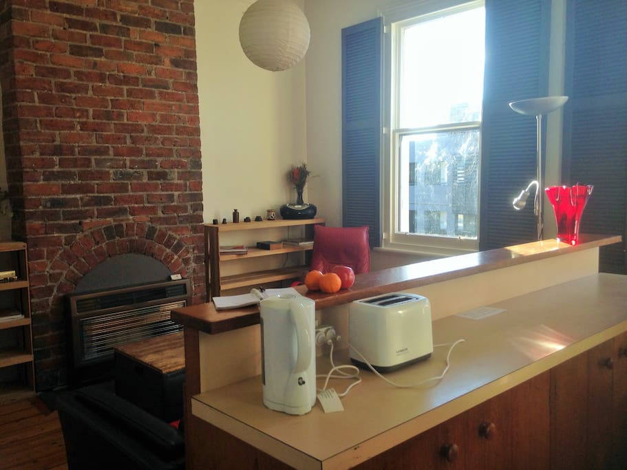 Shared kitchen/lounge bathroom