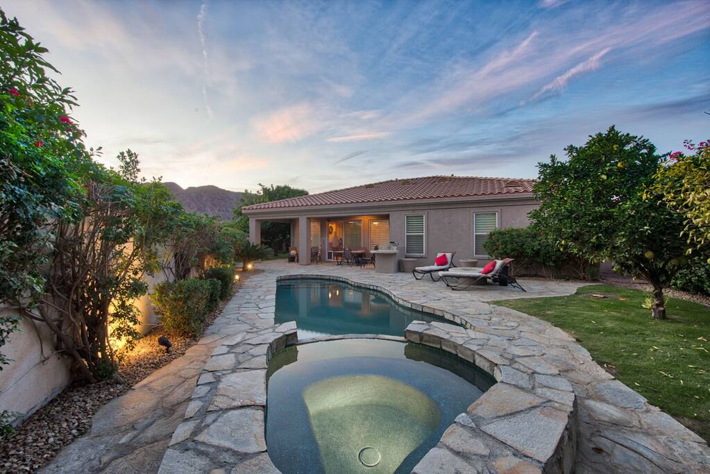 Take a dip or swim in the salt water pool and spa