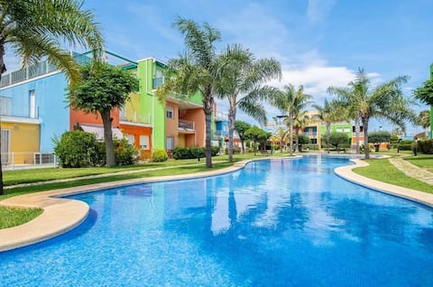 2 bedroom apartment on the coast with a pool