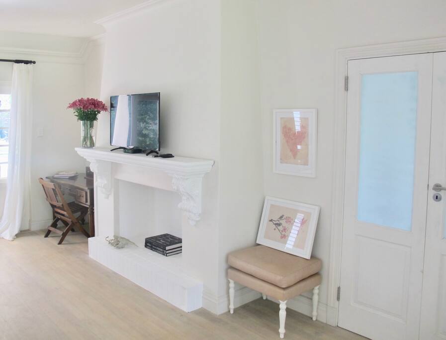 Fireplace & desk