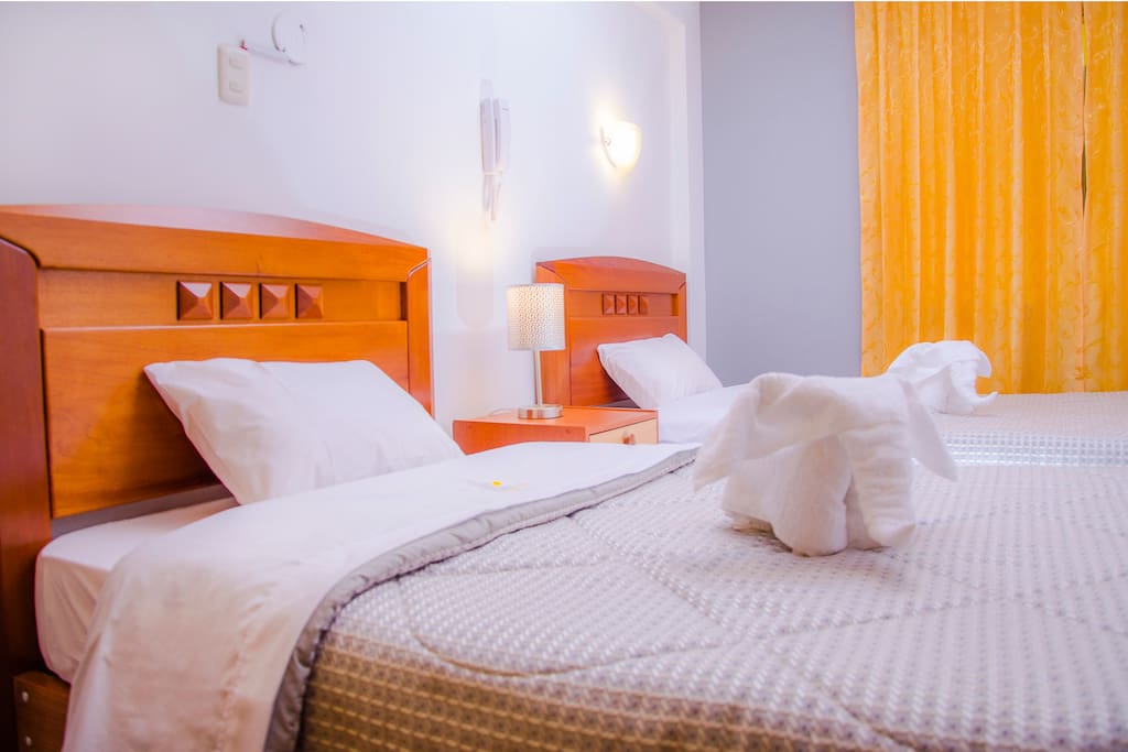 Habitacion Doble con baño privado cama de 2 plazas ,Calefacción,wifi,tv cable,Rooms Service .Una experiencia unica