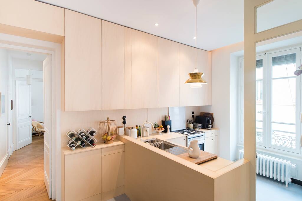 Cuisine et couloir chambre