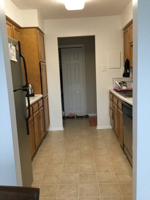 Very large refrigerator and lots of storage spaces