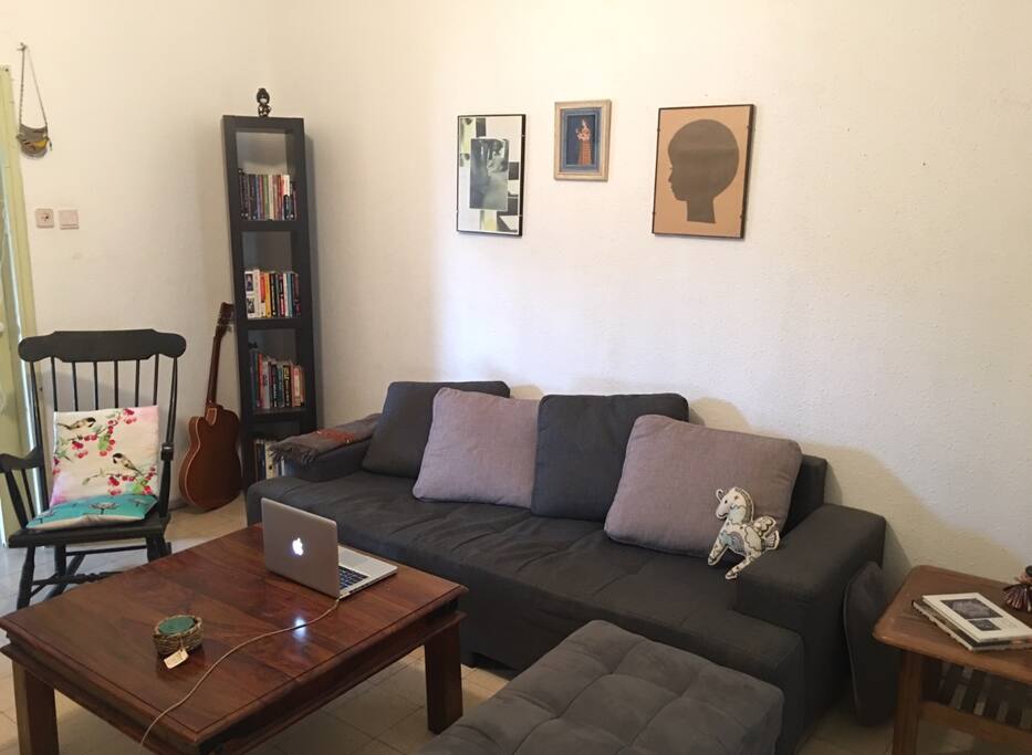 large living room with a large sofa