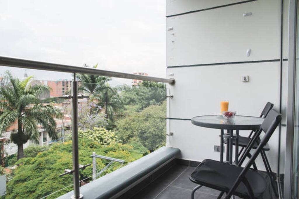 The perfect cup of coffee in the morning from the balcony