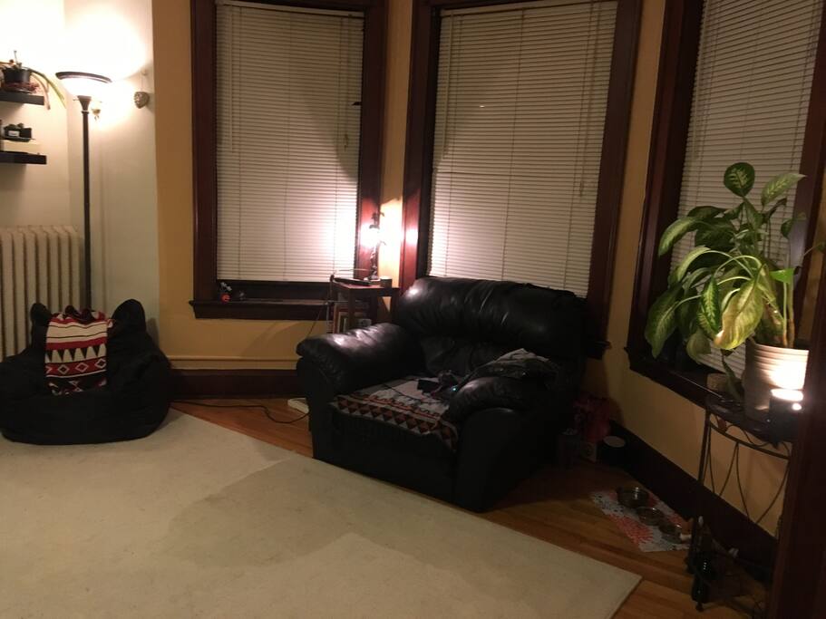 The large bay windows provide plenty of natural light to during the day!