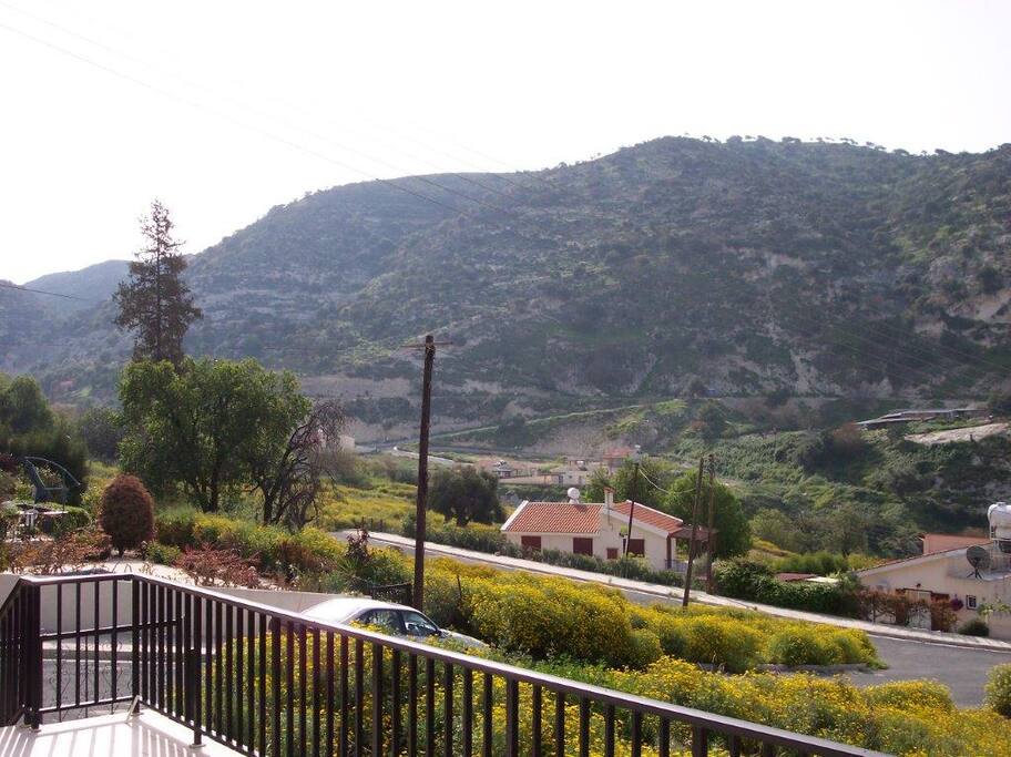 View over hills from verandah