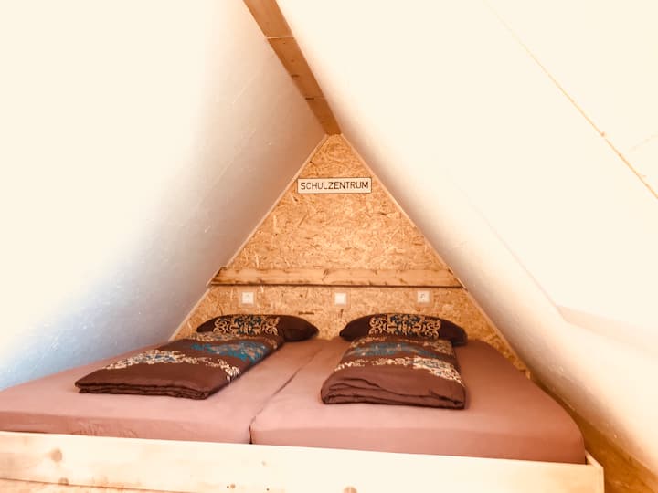 The attic with large 180x200 double bed. 