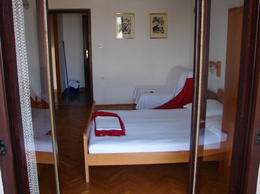 Bedroom from sea view balcony