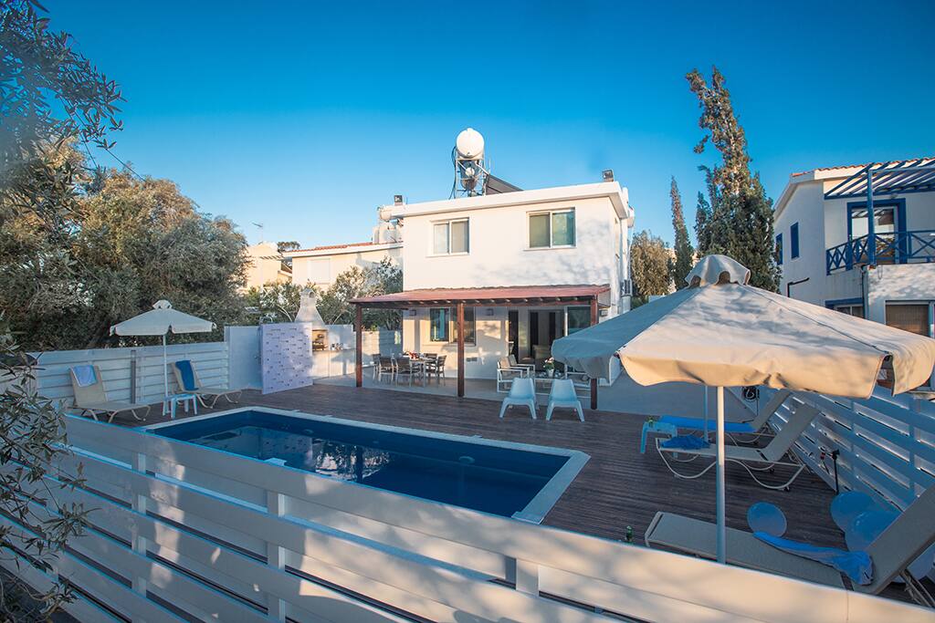 Decking surrounding the pool area