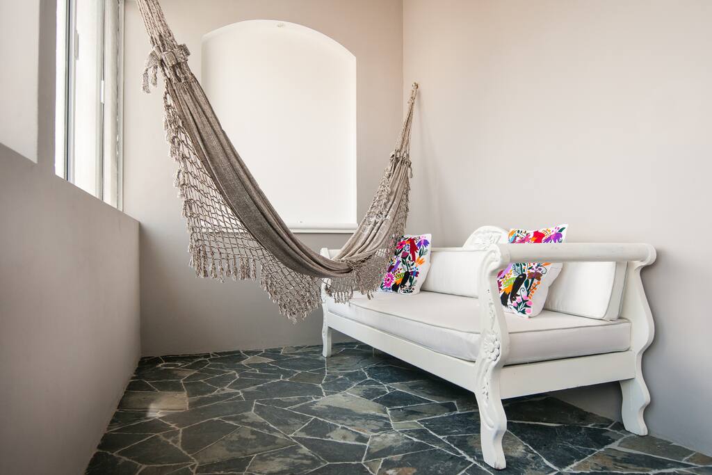 Private terrace with upstairs master bedroom
