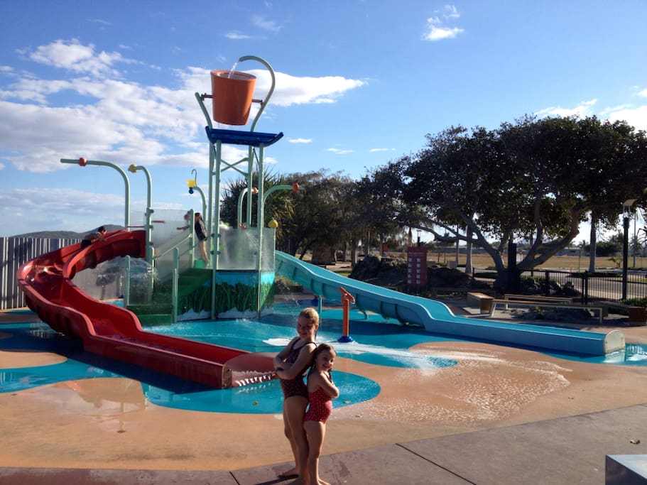 Children's water play area at the Front Beach.