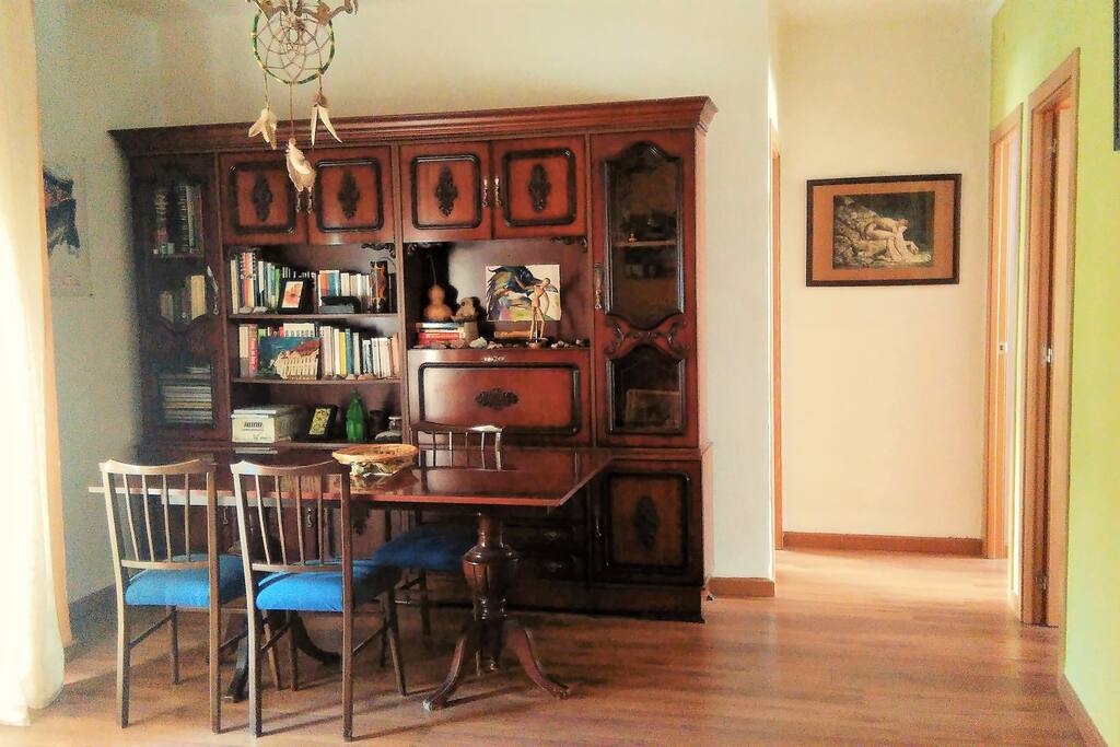Living room; large dining table
