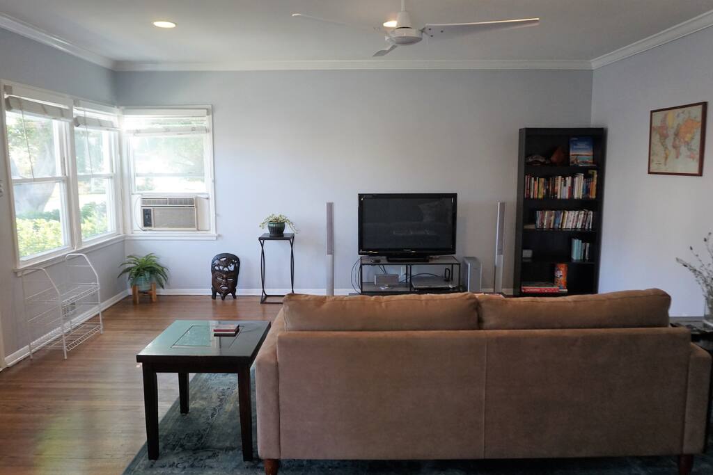 The spacious and open floor plan with large windows lets in plenty of natural light
