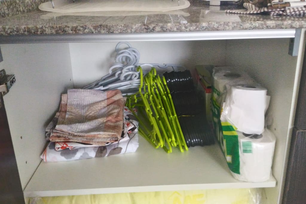 Extra hangers and linens