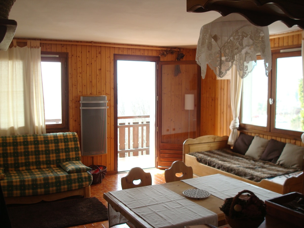 Изглед от всекидневната, вляво от разтегателния диван 120 x 190 BZ и отдясно на разтегателното легло 2 x 190 ).