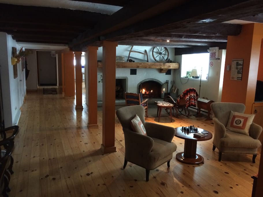 Lounge with fireplace
