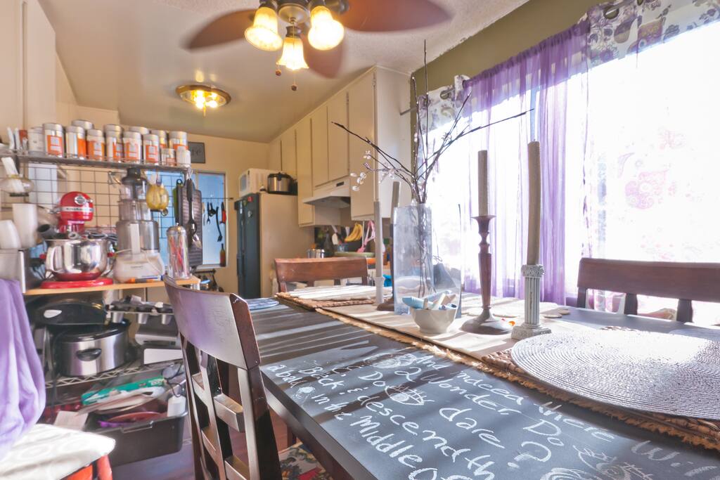 You have full use of the kitchen but please clean up after yourself.