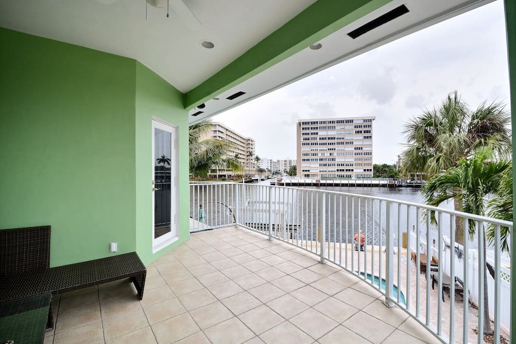 View from the master bedroom balcony, overlooking the main Intracoastal waterway.