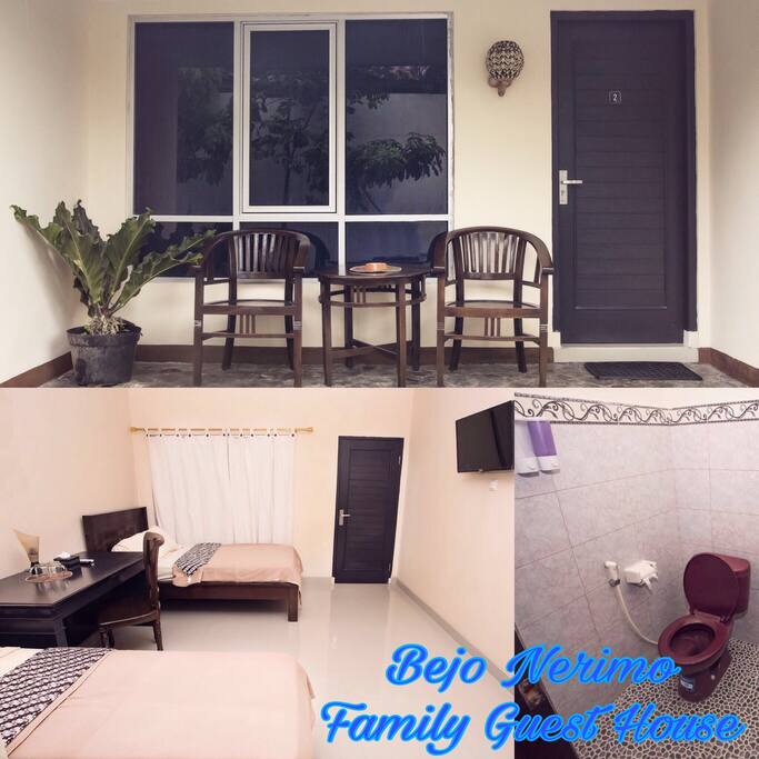 This our smallest bedroom:
- 2 single bed ( fit to 2 person)
- 1 bathroom
- 1 terrace