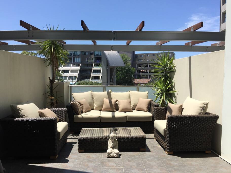 Balcony ( oversized 6 seater + hanging chair )