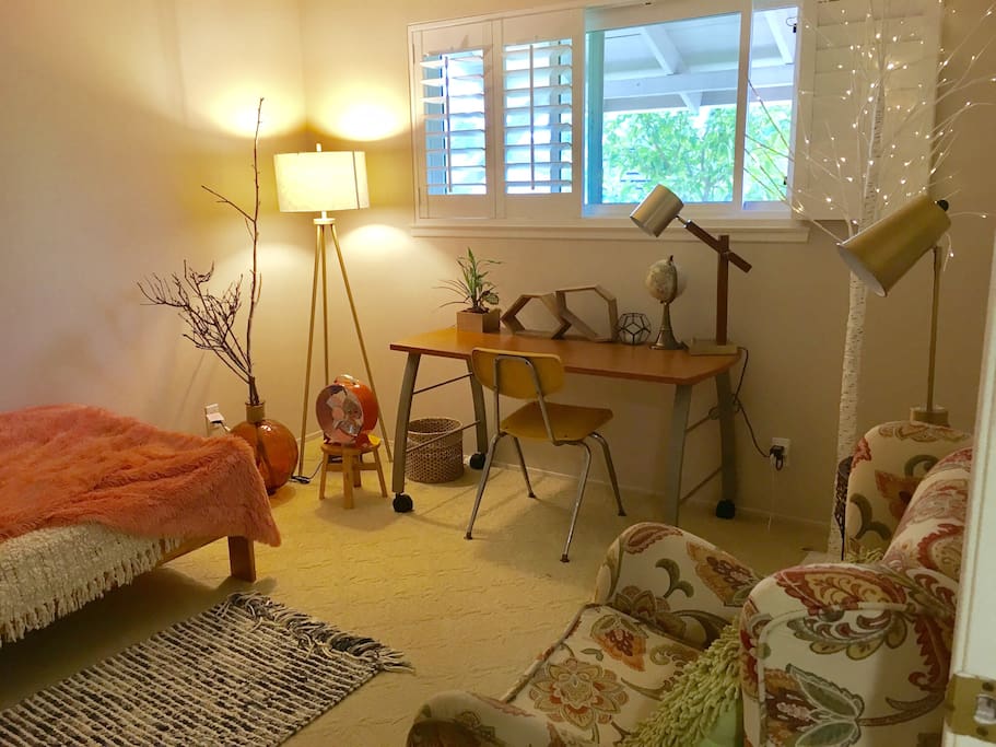 Mid century desk and west elm style furnishings :)