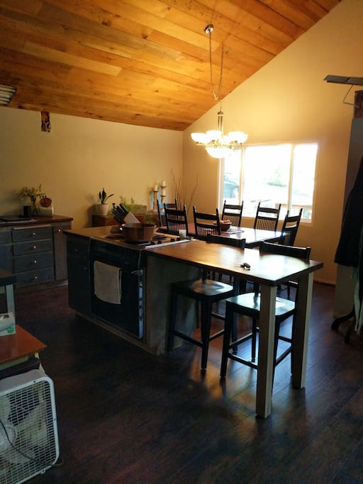 kitchen and dining room
