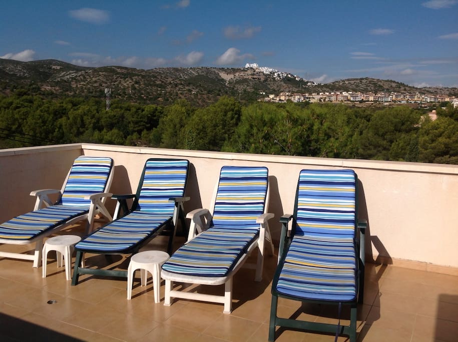 Over looking hills from terrace