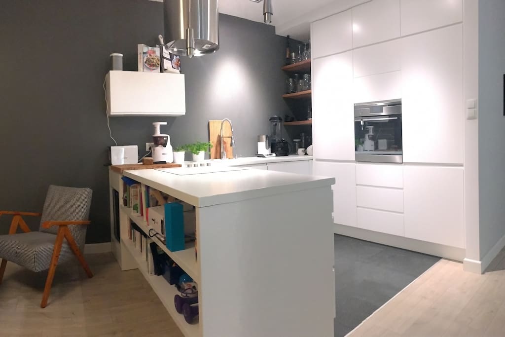 Living room with open kitchen
