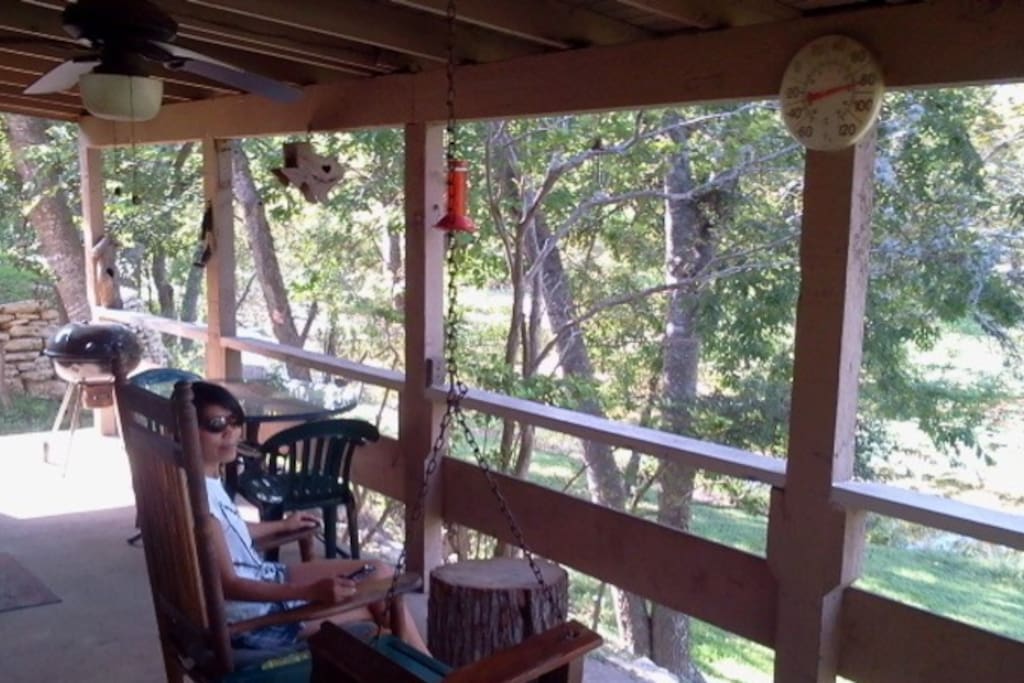 Front porch right on water