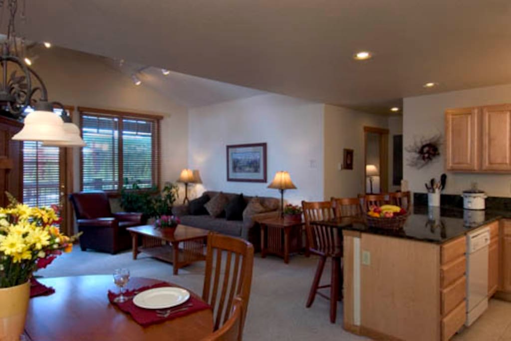 Living Room, Kitchen and Deck
