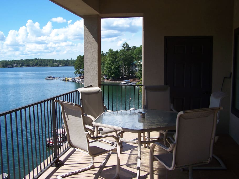 Balcony table and chairs.