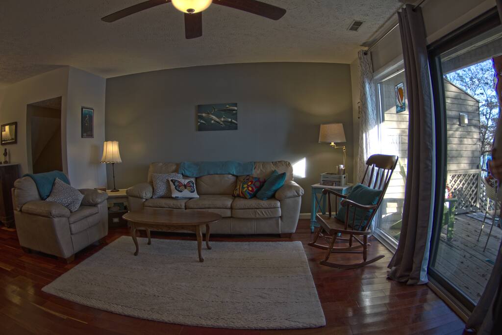 Cozy furniture is perfect after a day of fishing.