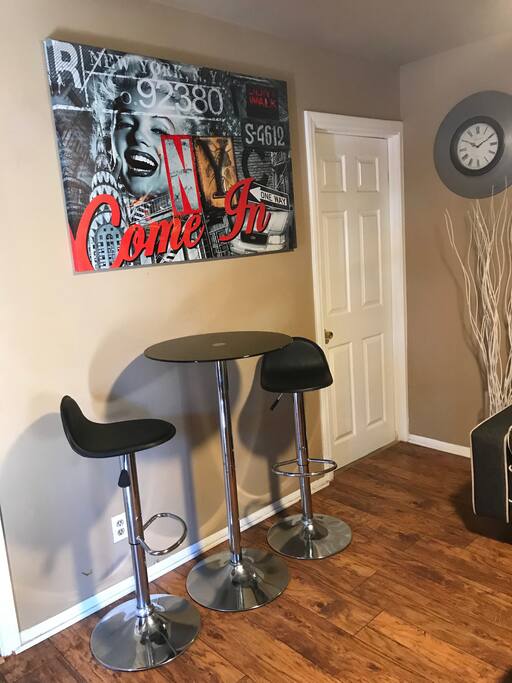 small bar table dinning area