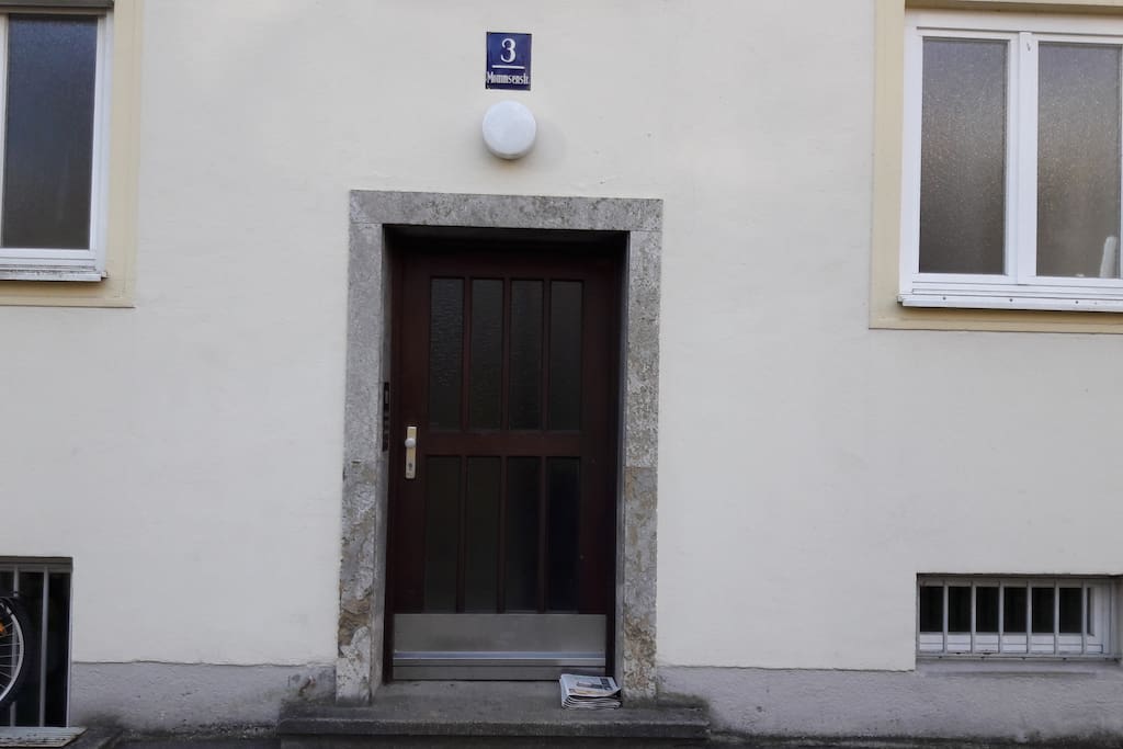 The building door. The actual apartment on the ground floor on the left side