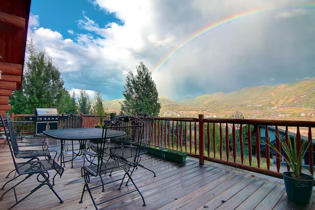 While we can't promise a rainbow, we can promise you'll love grilling and hanging out on the back deck.